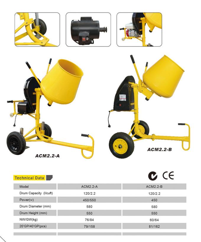 Mini Pompalı 650W Mini Beton Mikseri Makinesi Hafif Ağırlık 1